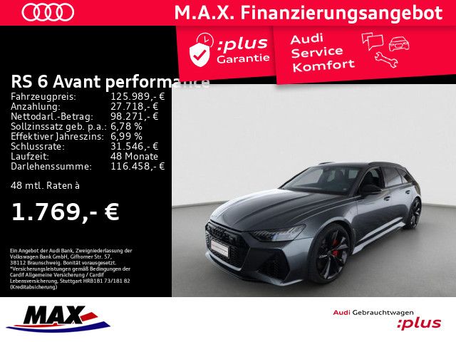 Audi RS 6 Avant PERFORMANCE +280 KM/H+SAGA+AHK+WABEN+