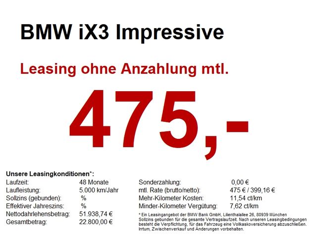BMW iX3 Impressive M-Sport 20Zoll HUD H&K LED AHK.