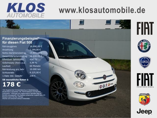 Fiat 500 Fiat 1.0 DOLCEVITA 70PS PDC GLASDACH 16 ZOLL ALU