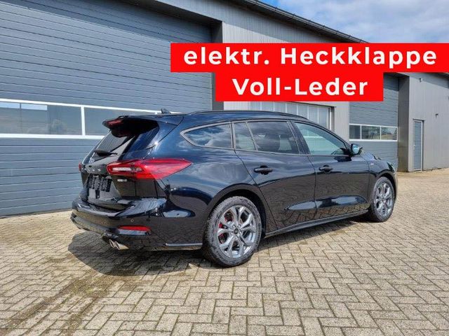 Ford Focus Turnier 1.0 125PS ST-Line X Voll-Leder elektr. Heckklappe Winterpaket Rückf.Kamera ACC Klimaautomatik Sitzheizung Lenkradheizung Frontscheibe beheizb. Ford-Navi SYNC 4 B+O Sound DAB+ Bluetooth Apple Carplay Android Auto PDC v+h 2xKeyless 17-LM