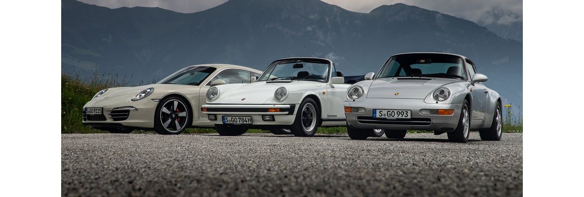 Porsche 911 (993, 1984, 991) Modelle, Schweiz, 2018.