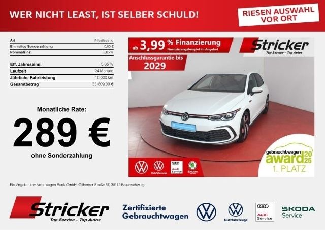 VW Golf GTI 2.0TSI DSG 289,-ohne Anzahlung Harman K