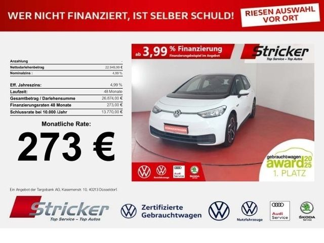 VW ID.3 Pro S 150/77 273,-ohne Anzahlung Navi Sitzh
